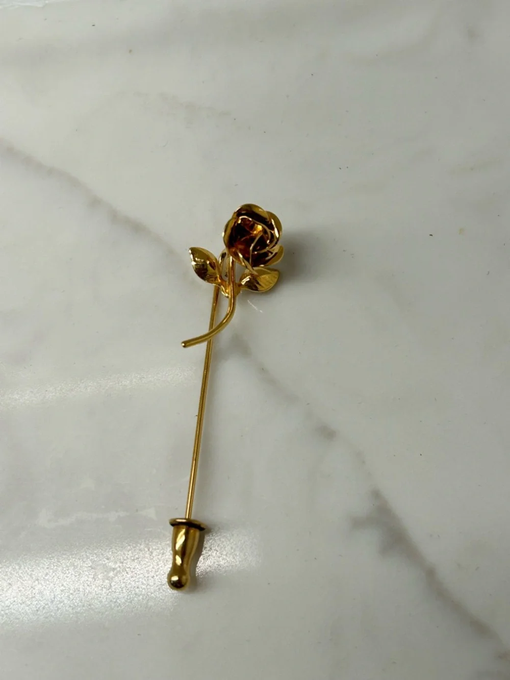 Gold Rose Lapel Pin for Women Jewelry